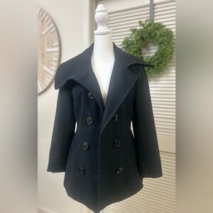 Miss Sixty Black Double-Breasted Pea Coat